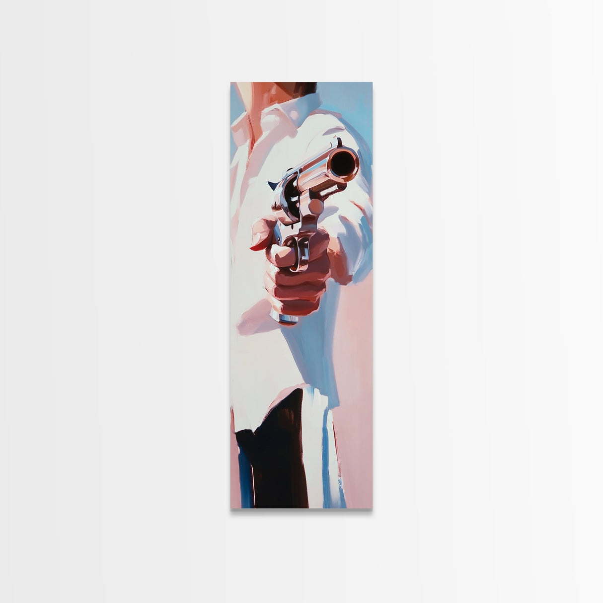 Gunman, Western Art, Framed Canvas Print, Modern Cowboy Wall Art, Masculine Office Decor, Dramatic Movie Scene, Pop Art Aesthetic