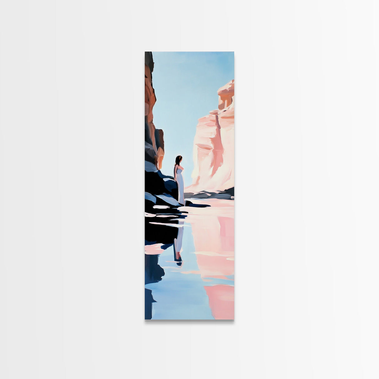 Desert Serenity, Soft Pastel Wall Art, Minimalist Landscape, Boho Art, Southwest Decor, Nature Painting, Living Room Canvas Print