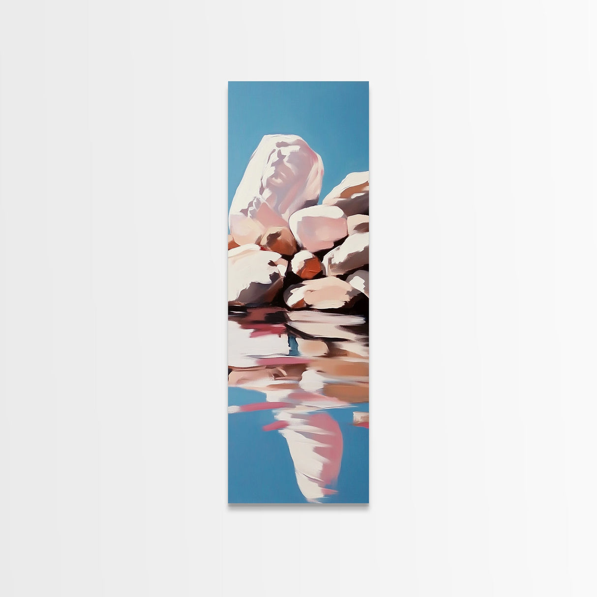 Tranquil Reflection, Soft Pastel Landscape, Minimalist Water Art, Nature Inspired, Calming Wall Art, Zen Home Decor, Canvas Print