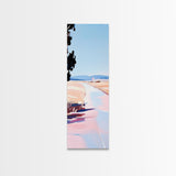 Country Road, Pastel Landscape Art, Rustic Farmhouse Wall Decor, Minimalist Painting, Serene Nature Scene, Living Room Framed Canvas Print