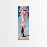 Western Charm, Cowgirl Aesthetic Art, Rustic Country Decor, Pink and White Outfit, Fashion Illustration, Farmhouse Canvas Print