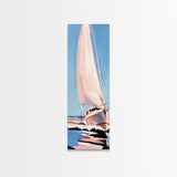 Sailing Dream, Nautical Adventure Art, Soft Pastel Seascape, Elegant Coastal Decor, Minimalist Ocean Scene, Framed Canvas Print