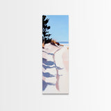 Ocean Walkway, Dunes and Shadows, Coastal Serenity, Soft Light, Framed Canvas Print, Living Room Wall Art, Beach House Decor