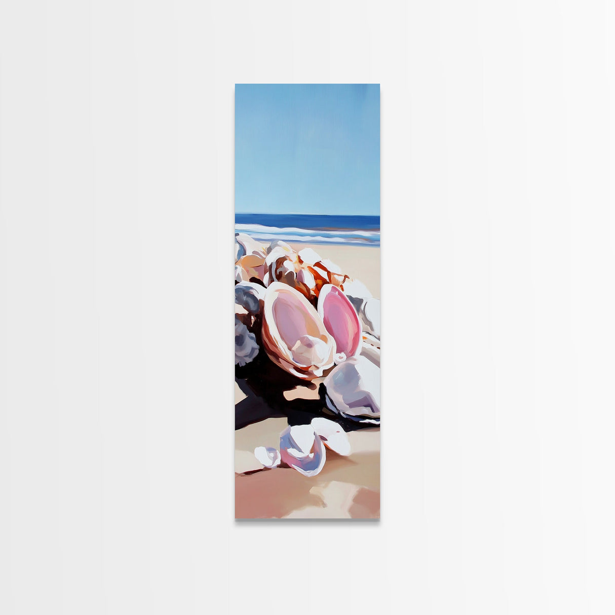 Shell Collection, Seaside Art, Beach Wall Art, Framed Canvas Print, Coastal Aesthetic, Ocean Inspired, Modern Minimalist, Living Room Decor
