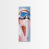 Gas Mask, Diver, Surrealist Art, Sci-Fi, Blue, White, Modern, Futuristic, Office, Living Room, Framed Canvas Print, Bedroom Art