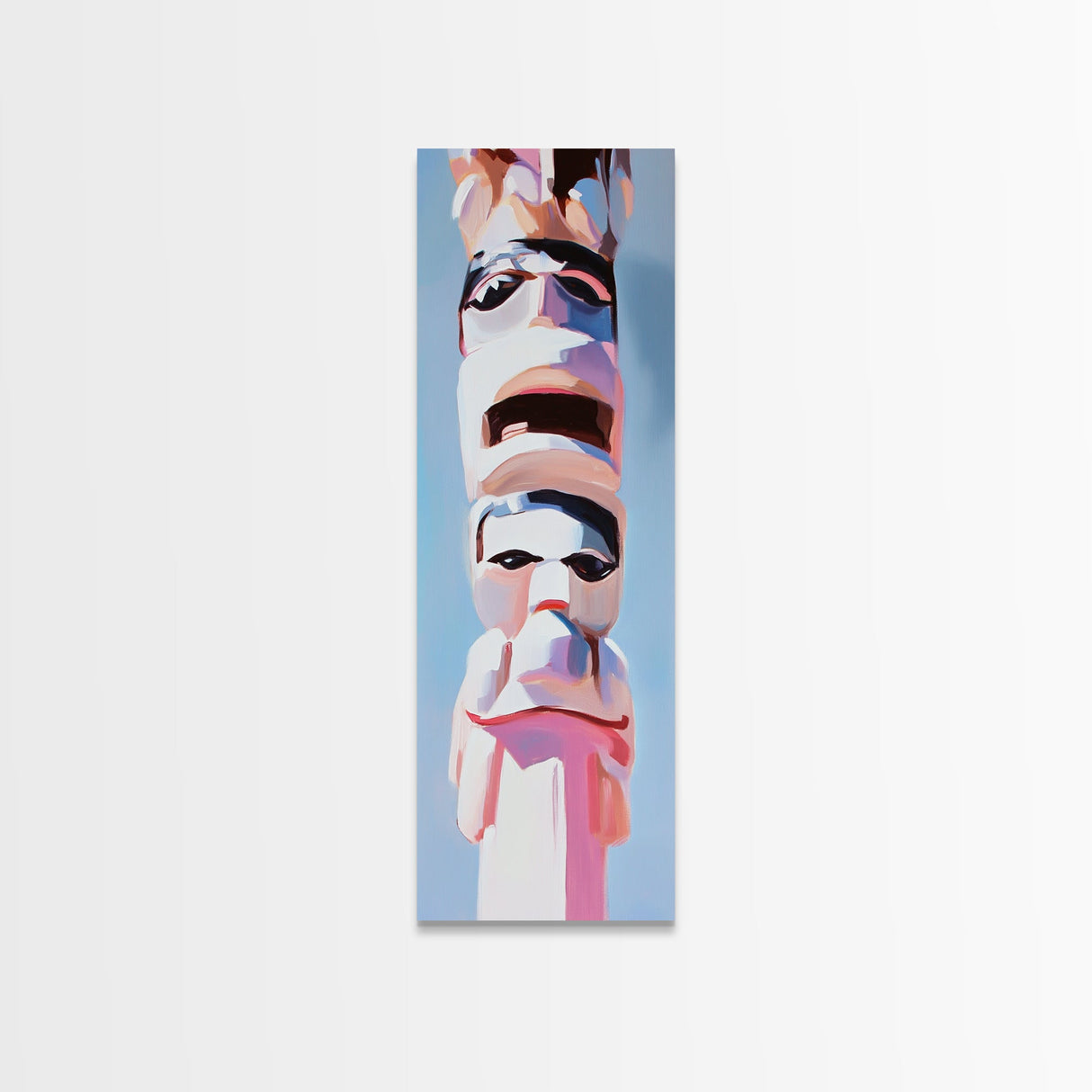 Tribal Totem Pole, Indigenous Art, Abstract Native American Decor, Boho Wall Art, Cultural Artwork, Modern Living Room, Canvas Print