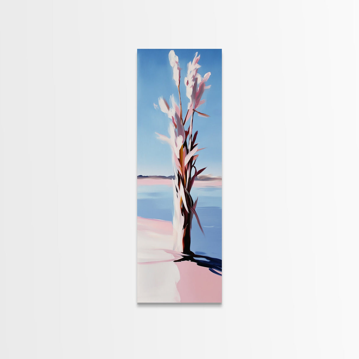 Desert Blossom, Modern Botanical, Pastel Wall Art, Canvas Print, Feminine Nature Decor, Soft Boho Aesthetic, Bedroom Wall Decor