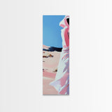 Desert Walk, Fashion Wall Art, Minimalist Figure Print, Warm Tones, Neutral Wall Decor, Modern Aesthetic, Framed Canvas Print