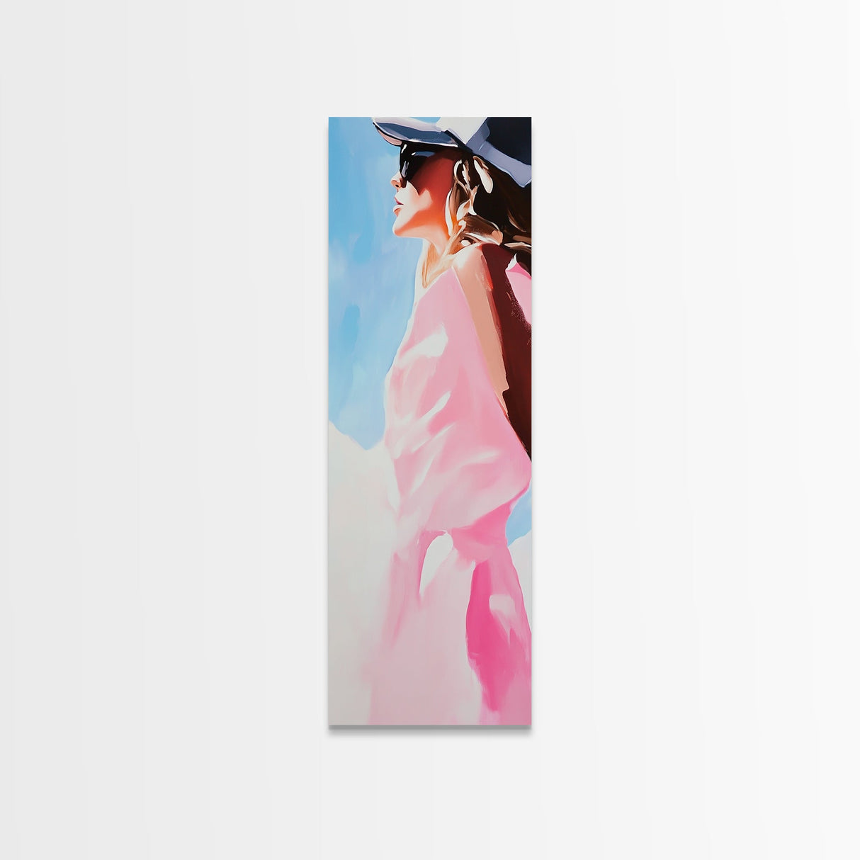 Sunlit Beauty, Feminine Portrait Art, Modern Minimalist, Fashion Wall Decor, Stylish Home Print, Canvas Print, Boho Aesthetic
