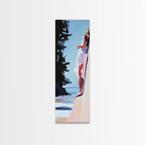 Woman On Cliff, Boho Wall Art, Feminine Canvas Print, Minimalist Decor, Dreamy Aesthetic, Coastal Style, Nature Art, Peaceful Decor
