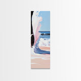 Coastal Wave, Pink Sunset, Canvas Print, Modern Beach Art, Abstract Ocean Wall Decor, Nautical Home Aesthetic, Living Room Art