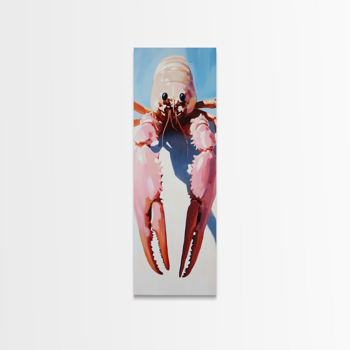 Quirky Crustacean Art, Bold Seafood Print, Coastal Decor, Framed Canvas Print, Playful Ocean Aesthetic, Kitchen Wall Art, Nautical