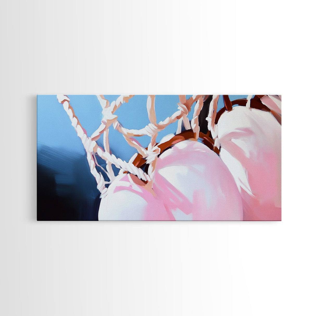 Basketball Hoop, Sports Aesthetic Art, Modern Minimalist Print, Framed Canvas Print, Boys Room Decor, Gym Wall Art, Sporty Home Decor