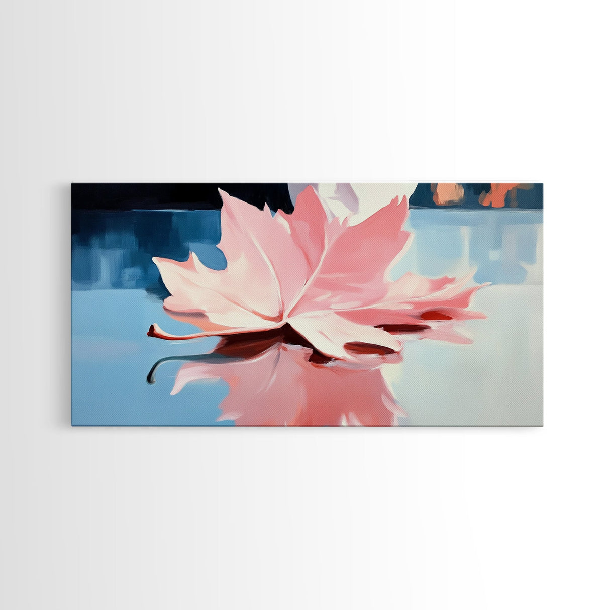 Autumn Leaf, Nature Reflection, Fall Inspired Art, Framed Canvas Print, Cozy Seasonal Wall Decor, Warm Toned Home Aesthetic