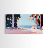 Beach View, Forest Path, Serene, Canvas Print, Coastal Home Decor, Nature Wall Art, Minimalist Art, Bedroom Wall Art, Tranquil Aesthetic