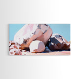 Rock Formations, Desert Landscape, Warm Neutrals, Canvas Print, Bohemian Wall Art, Modern Minimalist Decor, Earthy Tones, Bedroom Wall Art