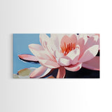 Water Lily Bloom, Floral Wall Art, Zen Botanical Print, Minimalist Nature Decor, Modern Tranquil Art, Bathroom Canvas Print