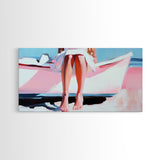 Barefoot on Boat, Coastal Lifestyle, Serene Beach Art, Nautical Aesthetic, Minimalist Wall Decor, Pastel Home Art, Canvas Print