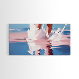 Ocean Reflection, Pink Waves, Beach Aesthetic, Coastal Art, Living Room Wall Art, Modern Seascape, Surreal Art, Framed Canvas Print