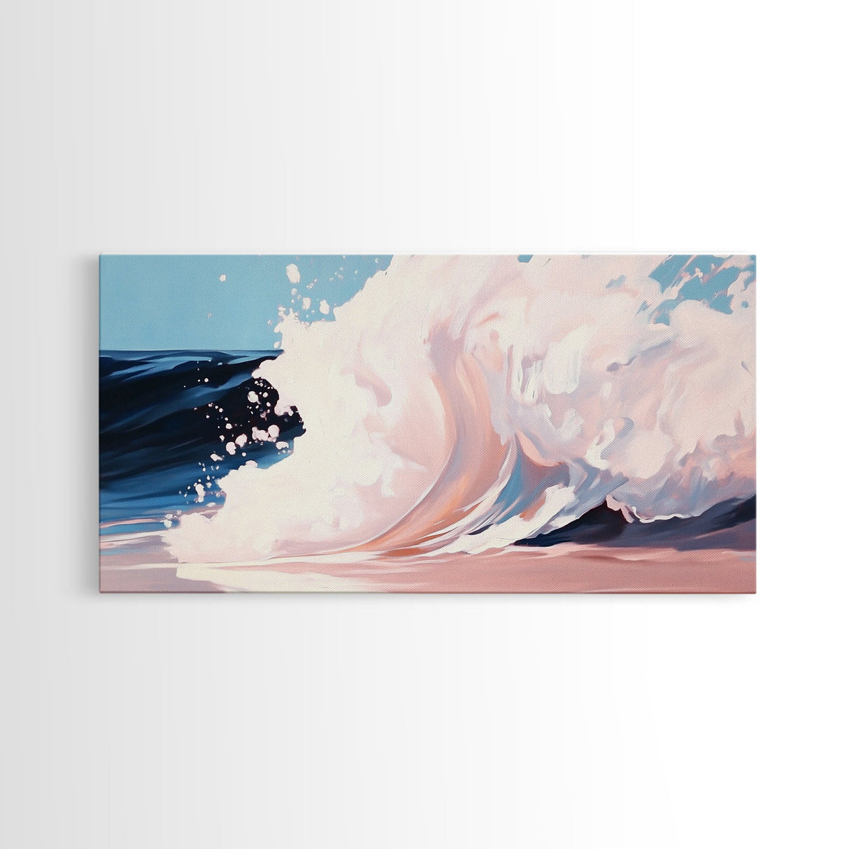 Powerful Wave, Ocean Art, Beach Decor, Coastal Living, Seascape Painting, Nautical Theme, Modern Abstract, Blue Wall Art, Canvas Print