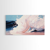 Powerful Wave, Ocean Art, Beach Decor, Coastal Living, Seascape Painting, Nautical Theme, Modern Abstract, Blue Wall Art, Canvas Print