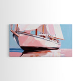Sailing Boat, Nautical Wall Art, Ocean Reflection Print, Coastal Home Decor, Modern Seascape, Minimalist Living Room, Framed Canvas Print