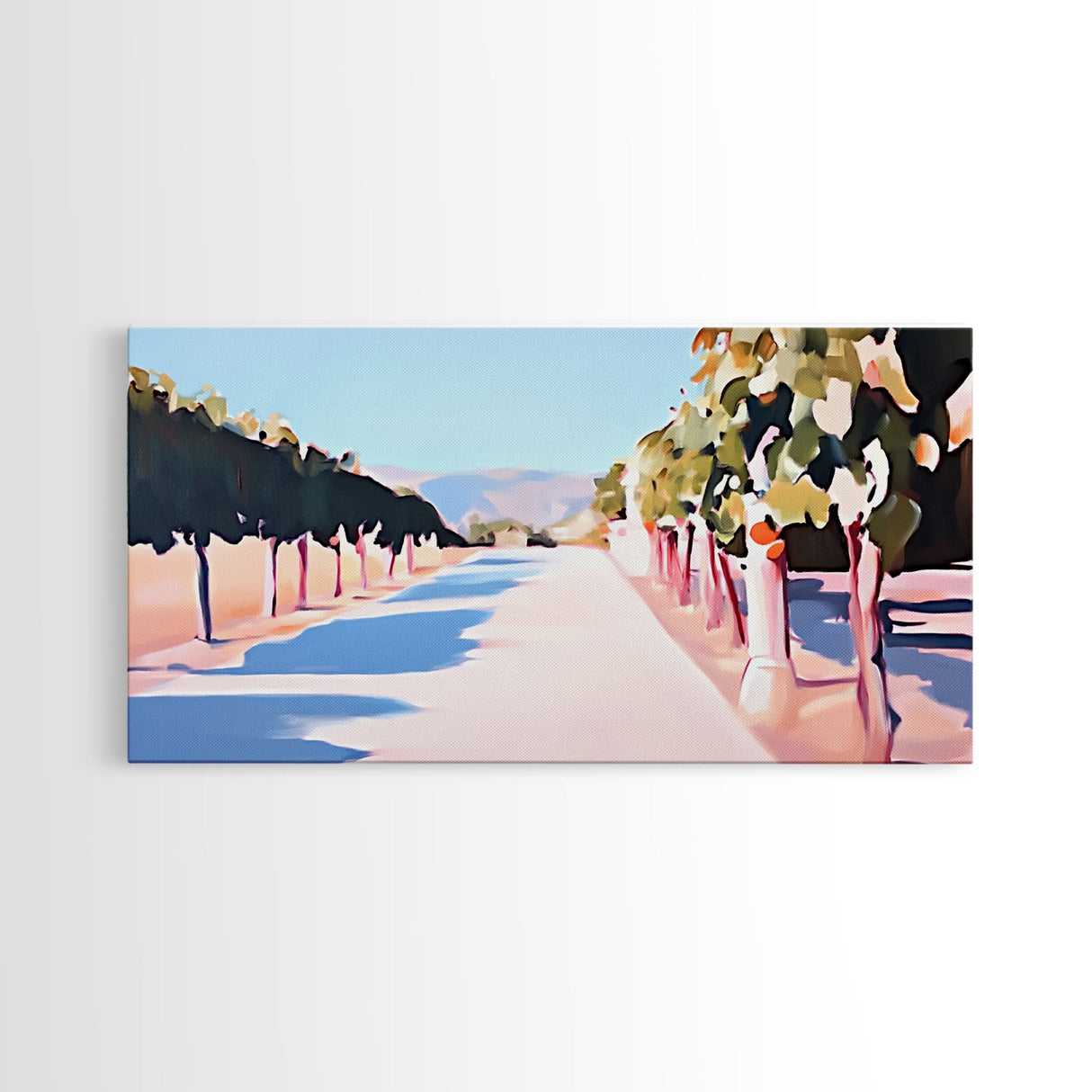 Vineyard Path, Rustic Landscape Print, Dining Room Wall Art, Framed Canvas Print, Nature Painting, Farmhouse Decor, Autumn Art