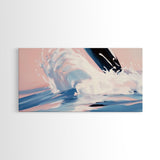 Splashing Wave, Surfer Art, Framed Canvas Print, Ocean Wall Art, Coastal Vibes, Modern Beach Decor, Nautical Artwork, Living Room Art