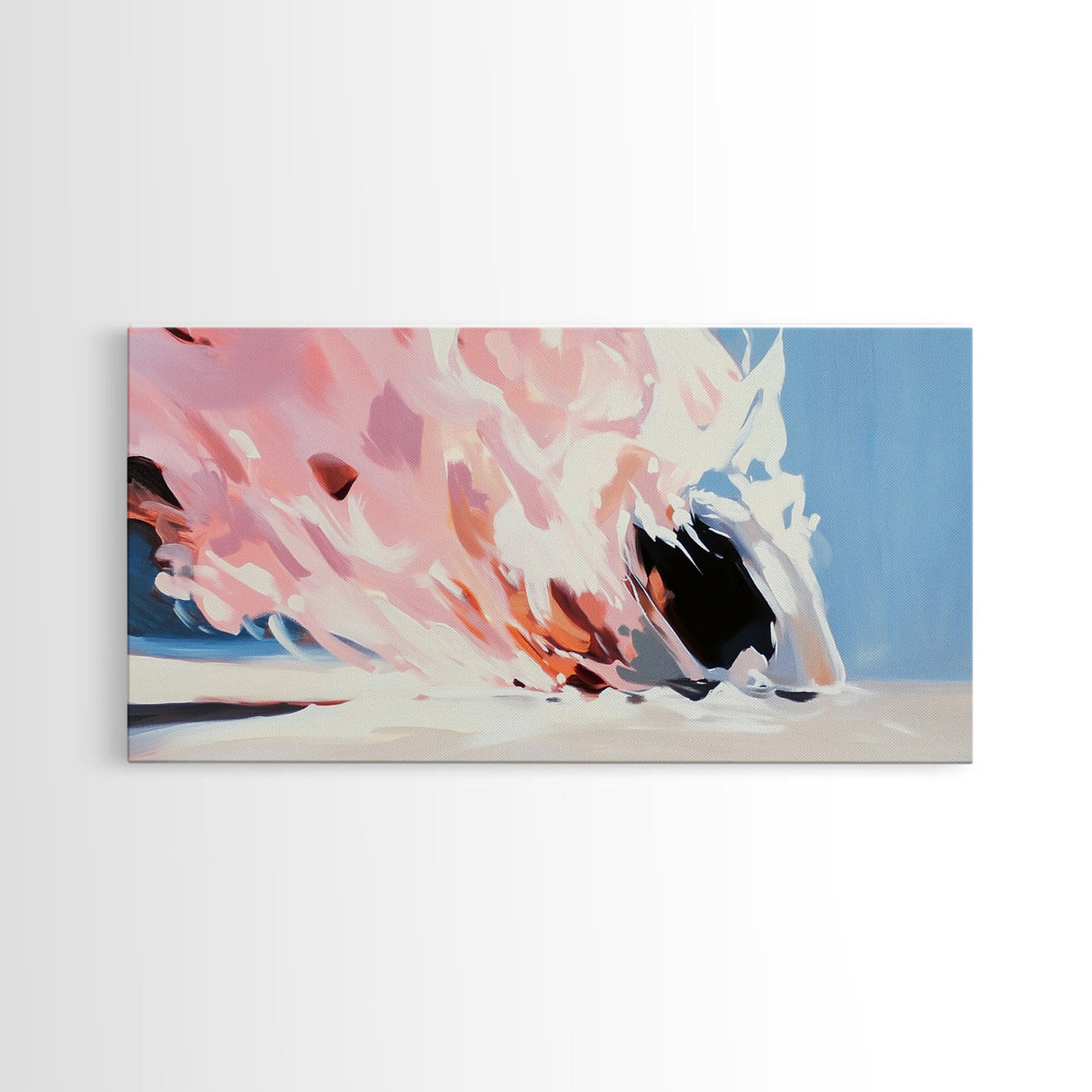 Pink Wave, Ocean Art, Abstract, Canvas Print, Coastal Wall Decor, Surreal Seascape, Beach House Accent, Modern Minimalist Style