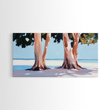 Beach Trees, Tropical Landscape, Nature Artwork, Coastal Home Decor, Minimalist Wall Art, Living Room Wall Art, Framed Canvas Print