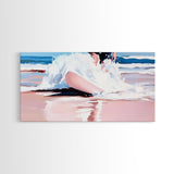 Ocean Splash, Surfer Art, Beach Wall Decor, Canvas Print, Coastal Home Art, Minimalist Wave Painting, Modern Beach House Wall Art