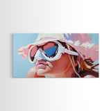 Summer Girl, Beach Art, Coastal Canvas Print, Sun Lover Wall Decor, Boho Wall Art, Vibrant Painting, Relaxing Wall Art, Living Room Decor