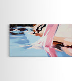 Flowing Water, Abstract Landscape, River Reflection, Soft Blues and Pinks, Peaceful Nature, Contemporary Minimalism, Canvas Print