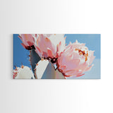 Cactus Blossoms, Desert Botanical Art, Vibrant Succulent, Pink Flowering Cactus, Bohemian Aesthetic, Canvas Print, Living Room