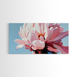 Peony Bloom, Floral Wall Art, Feminine Aesthetic, Modern Minimalist, Blush Pink Painting, Framed Canvas Print, Bedroom or Office Decor