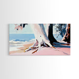Beach Tree, Coastal Roots, Modern Nature Art, Minimalist Seascape, Living Room Wall Art, Tranquil Landscape, Canvas Print