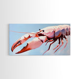 Lobster Art, Seafood Kitchen, Coastal Decor, Nautical Art, Framed Canvas Print, Ocean Inspired Wall Art, Beach House Aesthetic, Modern Artwork