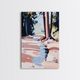Nature Stream, Forest Landscape, Tranquil Woods, Framed Canvas Print, Minimalist Wall Art, Living Room Wall Decor, Rustic Home Decor