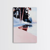 Winter Forest, Snowy Pines, Lake Reflection, Seasonal Wall Decor, Framed Canvas Print, Minimalist Landscape, Cozy Wall Art, Cabin Decor