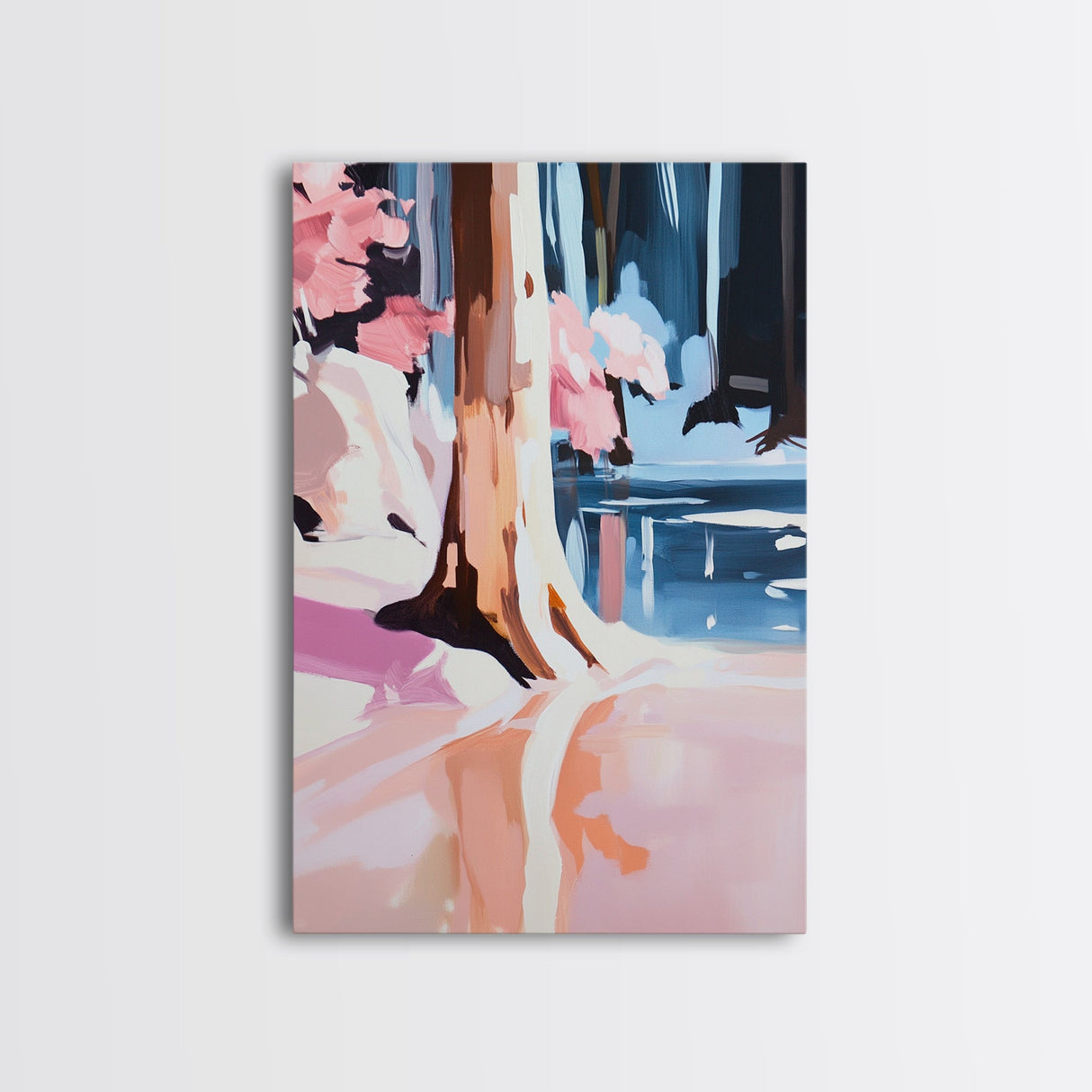 Forest, Lake, Reflection, Trees, Canvas Print, Nature Wall Art, Modern Landscape Decor, Rustic Cabin Artwork, Tranquil Living Room Aesthetic