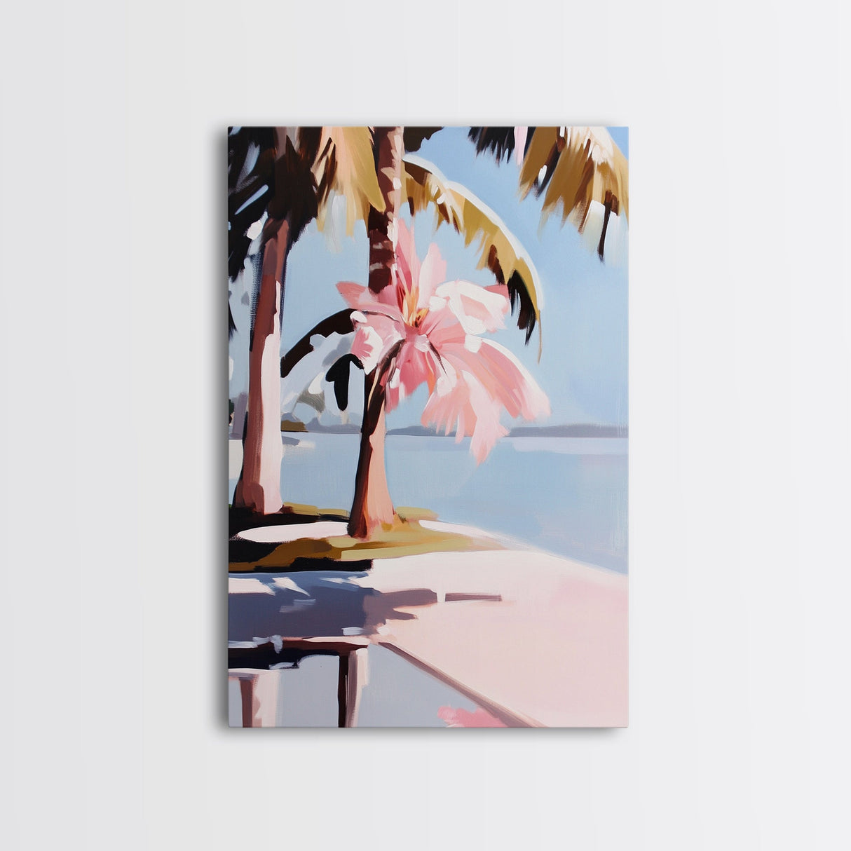 Palm Trees, Tropical Vibes, Beach Art, Canvas Print, Coastal Decor, Vacation Aesthetic, Living Room Wall Art, Boho Island Artwork