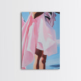 Flowing Dress, Feminine Art, Soft Aesthetic, Elegant Style, Framed Canvas Print, Fashion Illustration, Romantic Home Decor, Bedroom Art