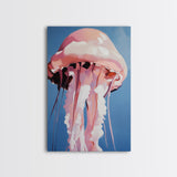 Jellyfish, Ocean Art, Coastal Wall Decor, Nautical Theme, Sea Life Painting, Beach House Art, Minimalist Art, Canvas Print