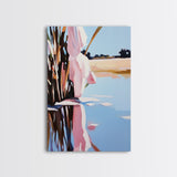 Marsh Reflection, Nature Wall Art, Serene Landscape, Boho Home Decor, Tranquil Aesthetic, Living Room Art, Canvas Print, Water Painting