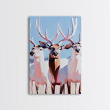 Majestic Deer, Wildlife Wall Art, Rustic Lodge Decor, Cabin Aesthetic, Fall Art, Nature Inspired, Framed Canvas Print, Animal Painting