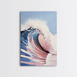 Surf Wave Print, Dynamic Ocean Art, Abstract Beach Painting, Framed Canvas Print, Coastal Home Decor, Nautical Aesthetic, Living Room Art