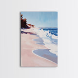Ocean Waves, Coastal Art, Beach House Print, Nautical Wall Art, Framed Canvas Print, Modern Seascape, Minimalist Decor, Blue Tones