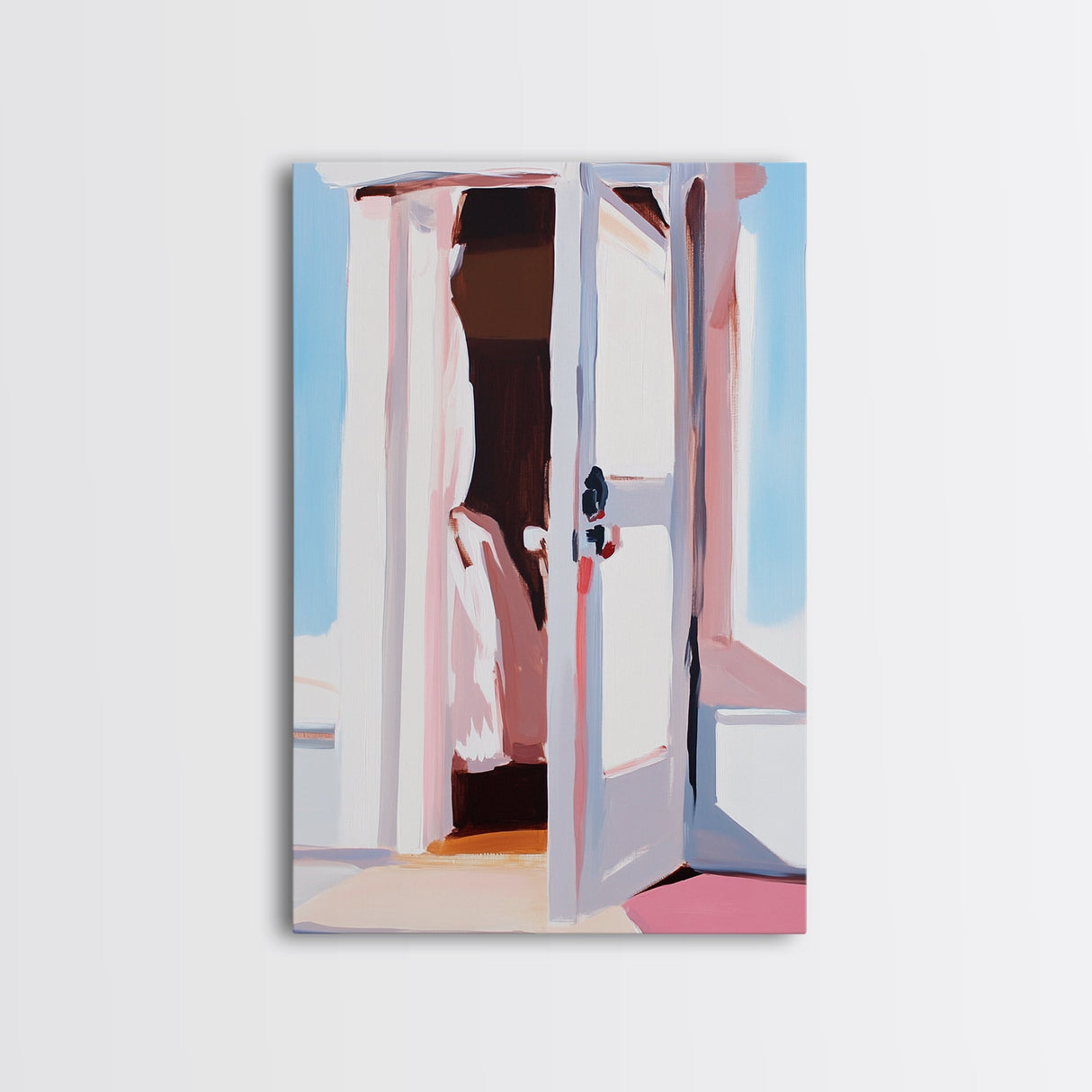 Open Door, Sunlit Entryway, Warm Aesthetic, Canvas Print, Cozy Home Decor, Minimalist Art, Farmhouse Wall Art, Living Room Decor