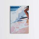 Ocean Waves, Abstract Beach Art, Coastal Home Decor, Framed Canvas Print, Nautical Painting, Seaside Artwork, Living Room Wall Art