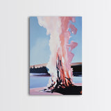 Smoky Bonfire, Abstract Fall Art, Cozy Landscape Painting, Framed Canvas Print, Cabin Wall Art, Autumn Home Decor, Living Room Artwork